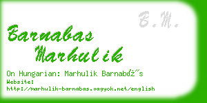 barnabas marhulik business card